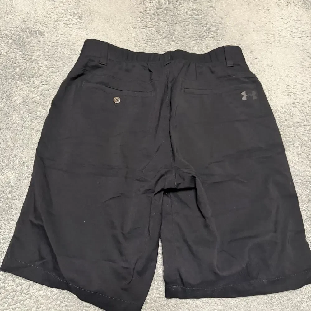 Under Armour Match Play Golf Shorts Mens 32 Black Stretch HeatGear 1309547